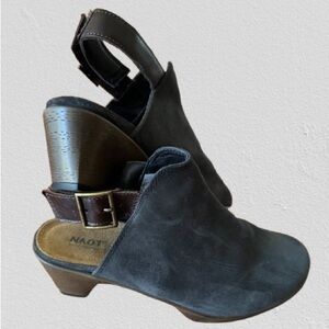 Naot - Suede Block Heel Mules -
Upgrade - Dark Grey - EU 37 US 6 - 6.5